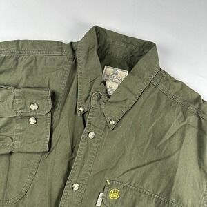 Beretta Shirt Mens Large Button Up Outdoor Hunting Shooting Pockets Padded Green